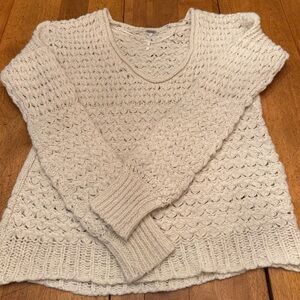 Free People Crashing Waves Cream V-Neck Sweater sz XS